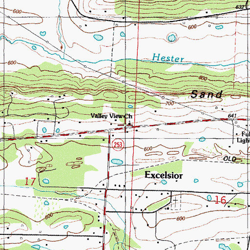 Topographic Map of Valley View Church, AR