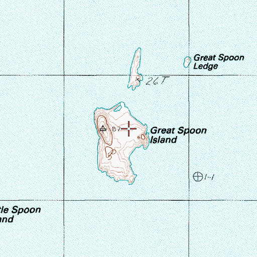 Topographic Map of Great Spoon Island, ME