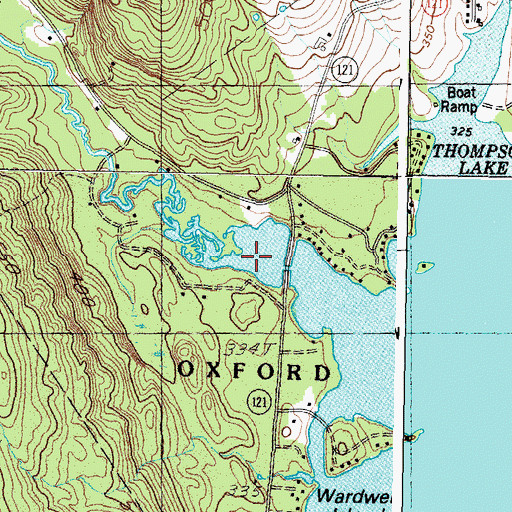 Topographic Map of Greeley Brook, ME