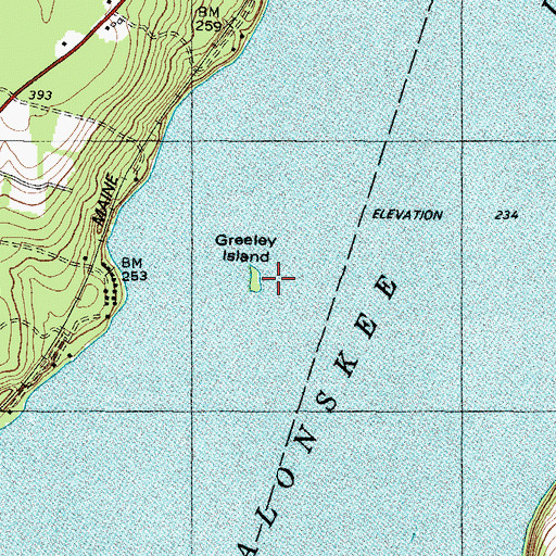 Topographic Map of Greeley Island, ME