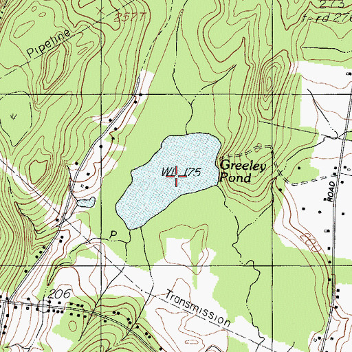 Topographic Map of Greeley Pond, ME