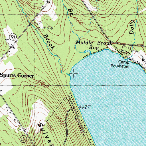 Topographic Map of Greely Brook, ME