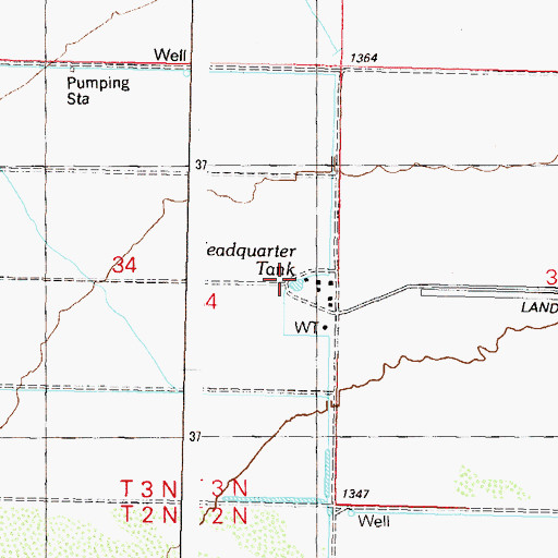 Topographic Map of Headquarter Tank, AZ