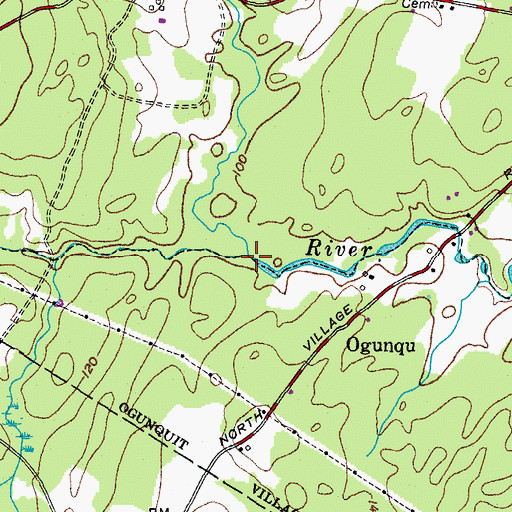 Topographic Map of Green Brook, ME