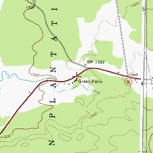 Topographic Map of Green Farm, ME