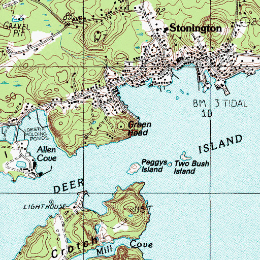 Topographic Map of Green Head, ME