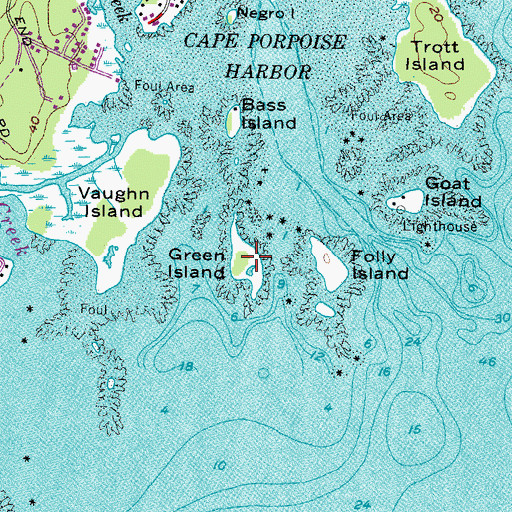 Topographic Map of Green Island, ME