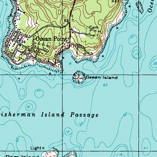 Topographic Map of Green Island, ME