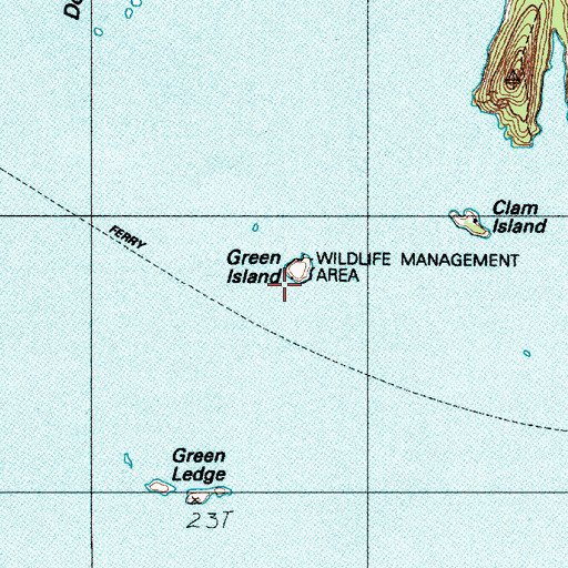 Topographic Map of Green Island, ME