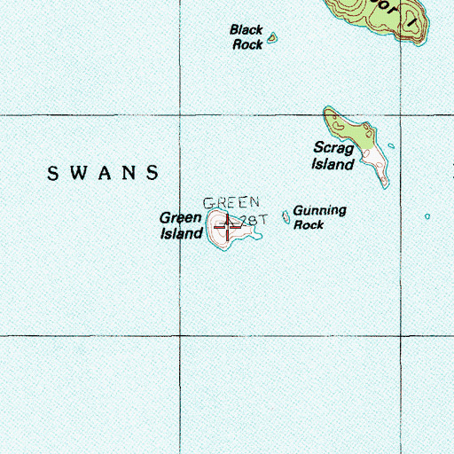 Topographic Map of Green Island, ME