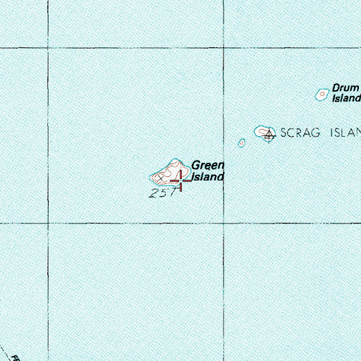 Topographic Map of Green Island, ME