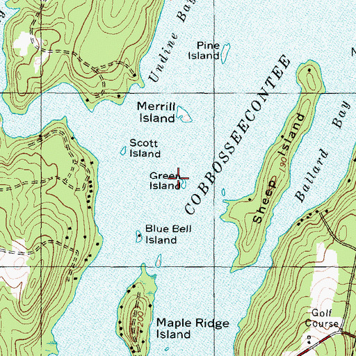 Topographic Map of Green Island, ME