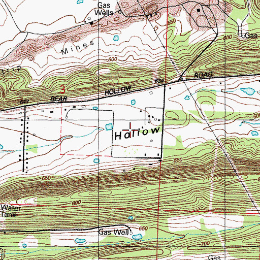 Topographic Map of Bear Hollow, AR