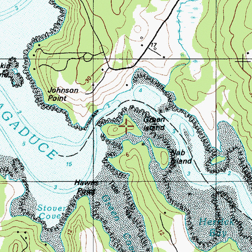 Topographic Map of Green Island, ME