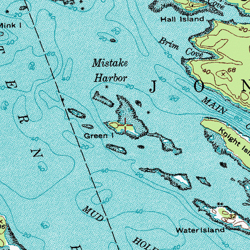 Topographic Map of Green Island, ME