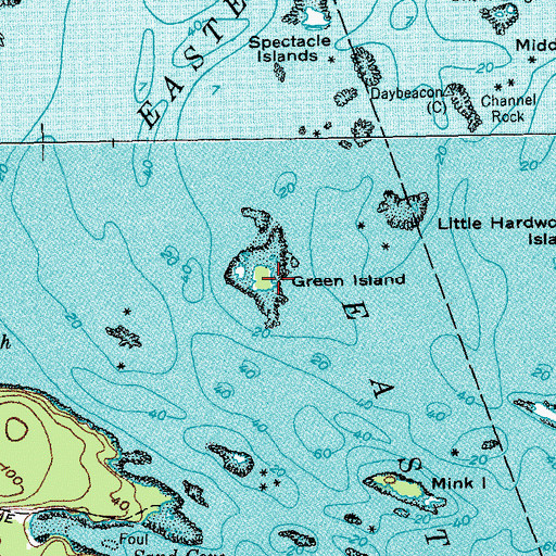 Topographic Map of Green Island, ME