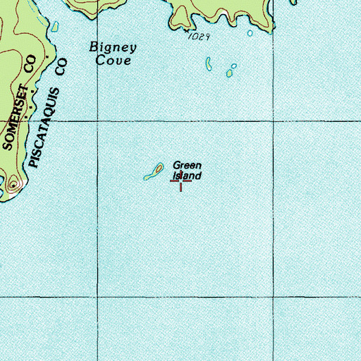 Topographic Map of Green Island, ME