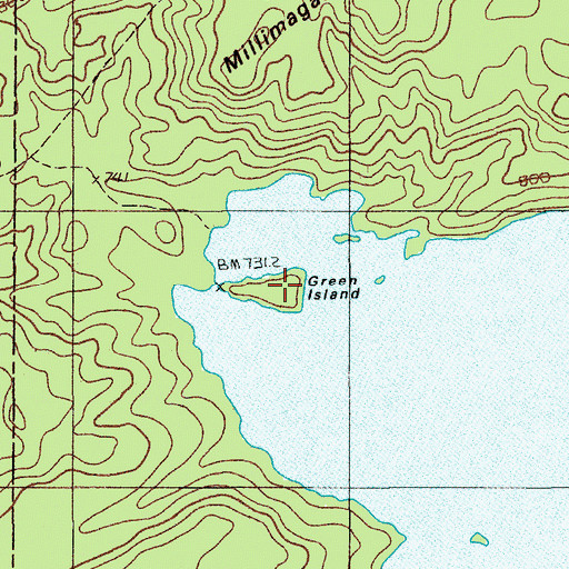 Topographic Map of Green Island, ME