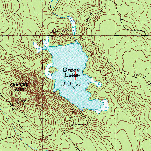 Topographic Map of Green Lake, ME