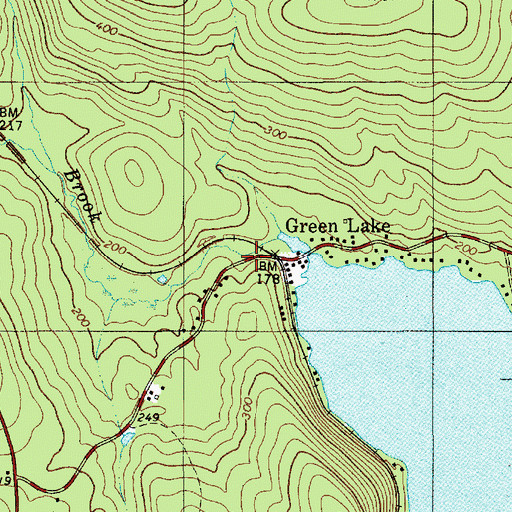 Topographic Map of Green Lake, ME