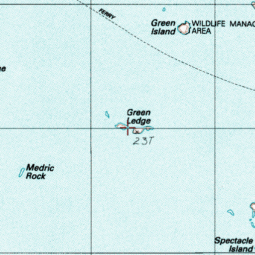 Topographic Map of Green Ledge, ME