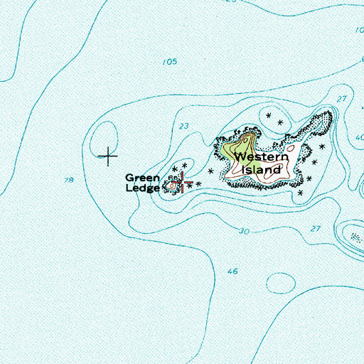 Topographic Map of Green Ledge, ME