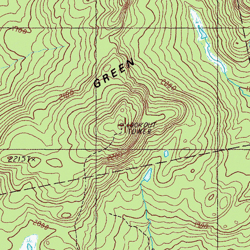 Topographic Map of Green Mountain, ME