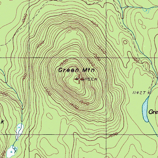 Topographic Map of Green Mountain, ME