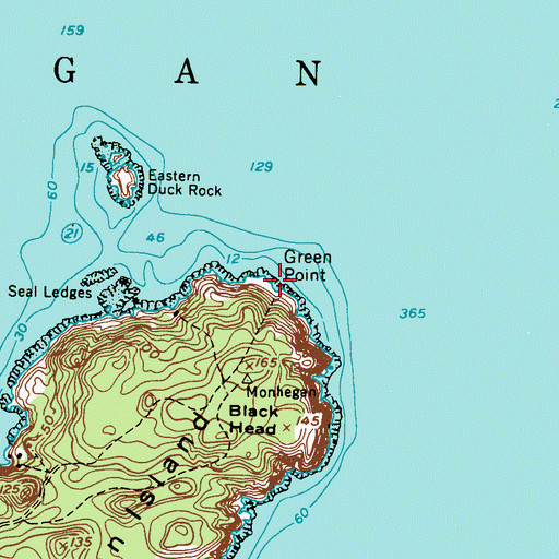 Topographic Map of Green Point, ME