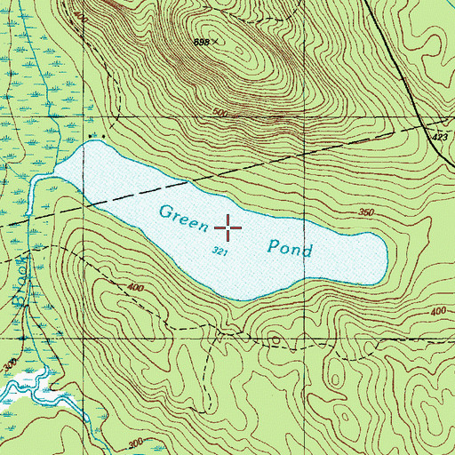 Topographic Map of Green Pond, ME