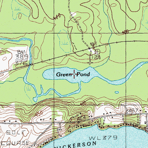 Topographic Map of Green Pond, ME