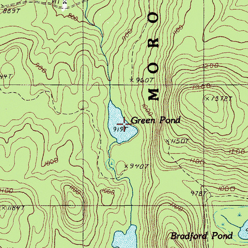 Topographic Map of Green Pond, ME