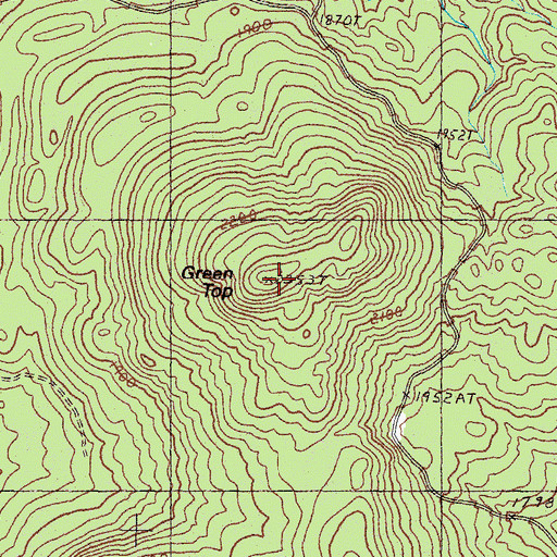 Topographic Map of Green Top, ME