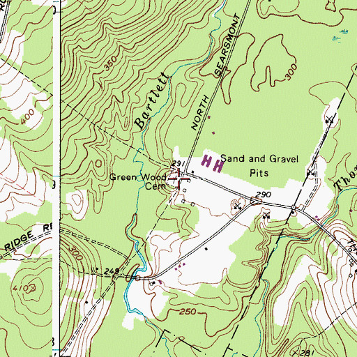 Topographic Map of Green Wood Cemetery, ME