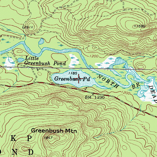 Topographic Map of Greenbush Pond, ME