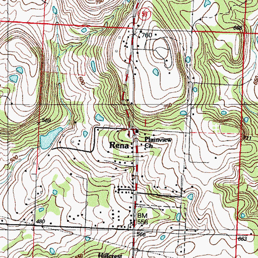 Topographic Map of Plainview Church, AR