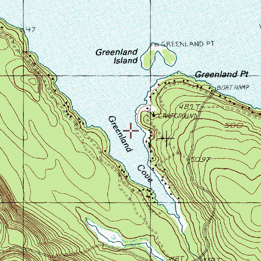 Topographic Map of Greenland Cove, ME