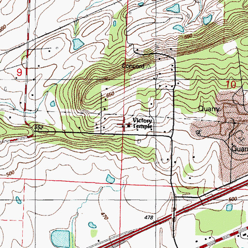 Topographic Map of Victory Temple, AR