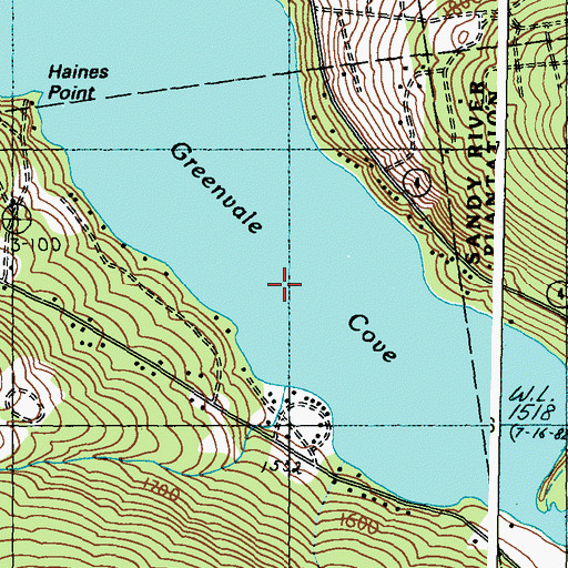 Topographic Map of Greenvale Cove, ME