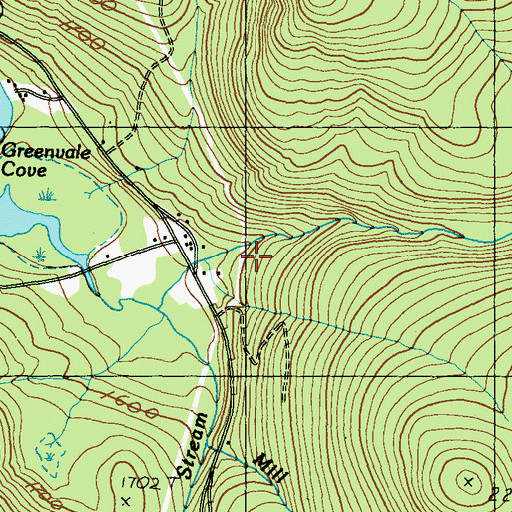 Topographic Map of Greenvale School, ME