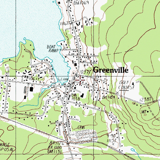 Topographic Map of Greenville, ME