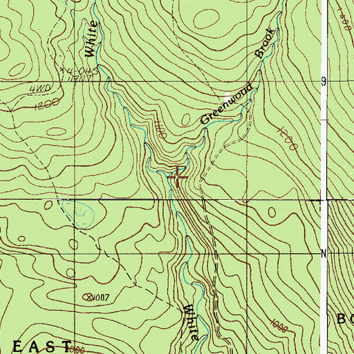 Topographic Map of Greenwood Brook, ME