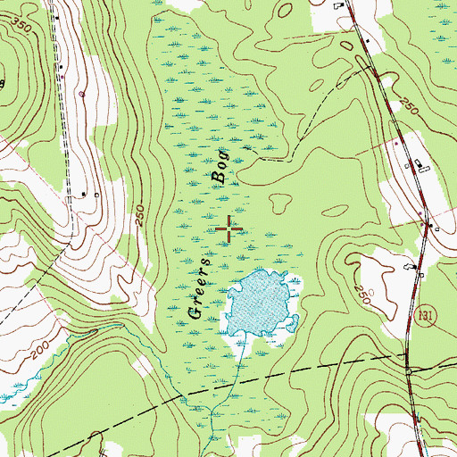 Topographic Map of Greers Bog, ME