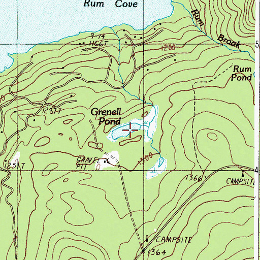 Topographic Map of Grenell Pond, ME