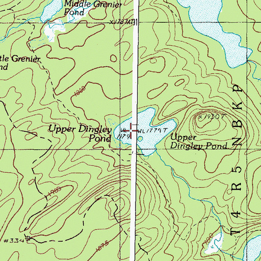 Topographic Map of Grenier Pond, ME