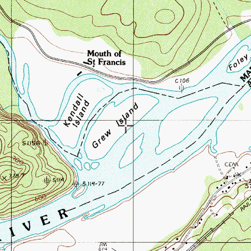 Topographic Map of Grew Island, ME