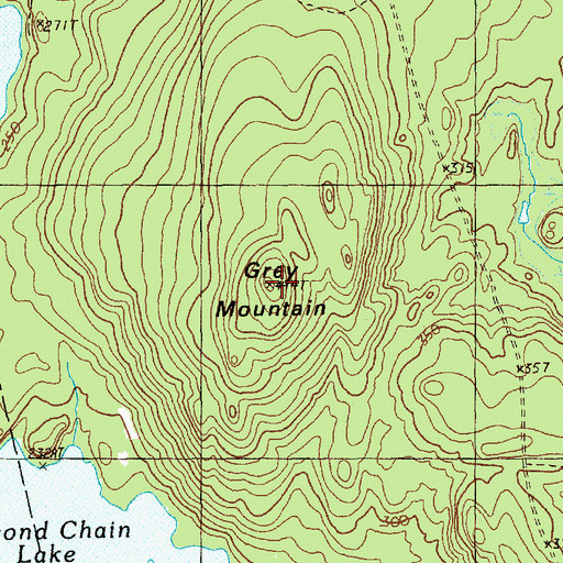 Topographic Map of Grey Mountain, ME