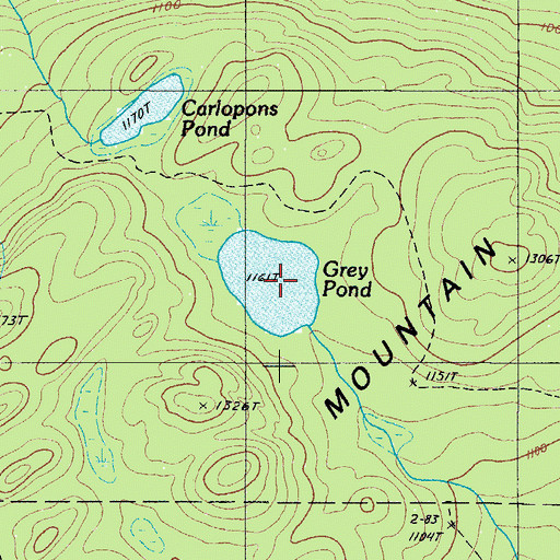 Topographic Map of Grey Pond, ME