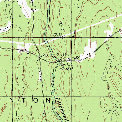 Topographic Map of Gridiron Bridge, ME