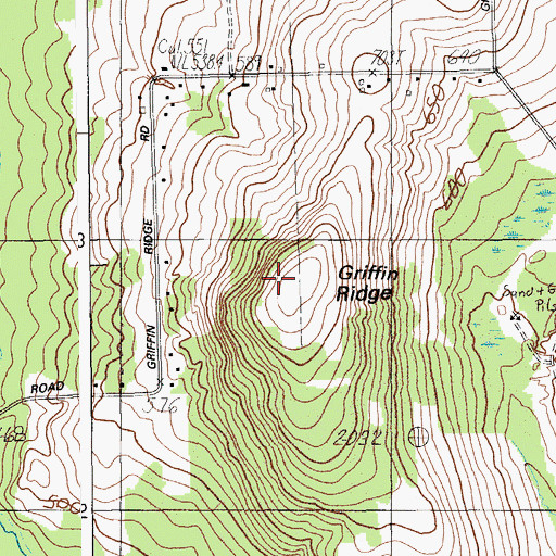 Topographic Map of Griffin Ridge, ME
